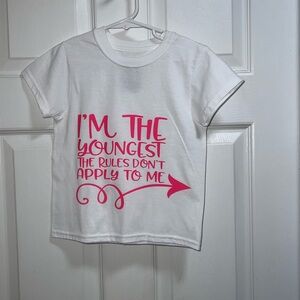 Hanes White Tee with Pink Graphic‎